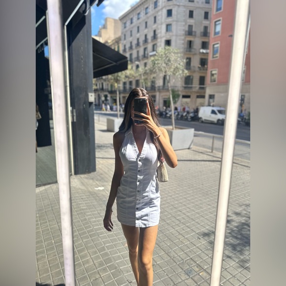 Zara Denim Ivory Sleeveless Dress - Picture 2 of 2